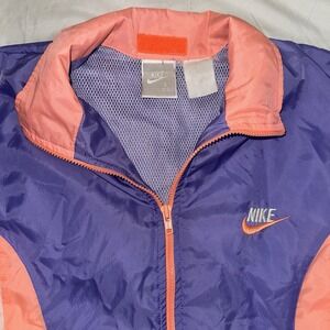 Vintage 90's Nike Windbreaker Women's Small Coral Purple Y2K Full Zip Athleisure